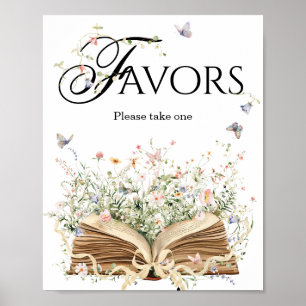 Poster Thème de livre nouveau chapitre Favors de douche d