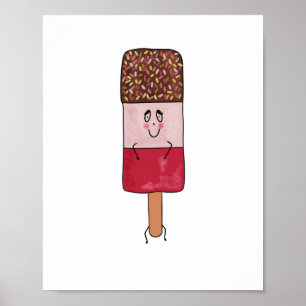 Poster Thème de sucette glacée fabuleuse, glace à l'eau