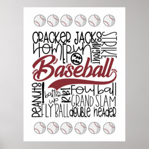 Poster Thème du baseball