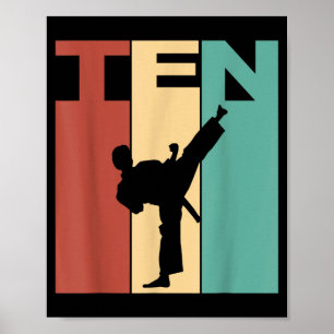 Poster Thème Karaté Taekwondo 10e Anniversaire 10 Ans