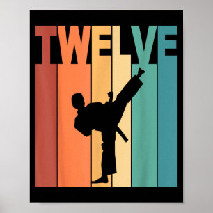 Poster Thème Karaté Taekwondo 12 ans pour un 12ème annive
