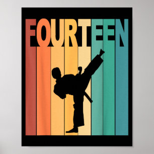 Poster Thème Karaté Taekwondo 14e Anniversaire 14 Ans