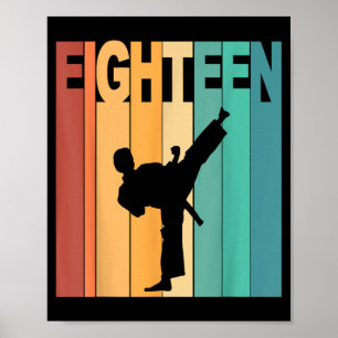 Poster Thème Karaté Taekwondo 18 ans 18e Anniversaire