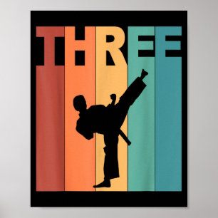 Poster Thème Karaté Taekwondo 3e Anniversaire 3 Ans