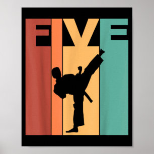 Poster Thème Karaté Taekwondo 5ème Anniversaire 5 Ans