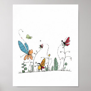 Poster thème papillons et fées