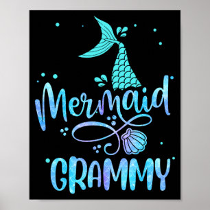 Poster Thème sirène Grammy drôle femmes famille tenue de