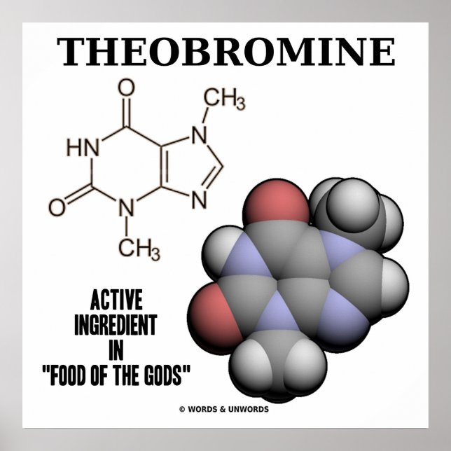 Poster Théobromine Chocolate Molecule Active Ingredient (Devant)