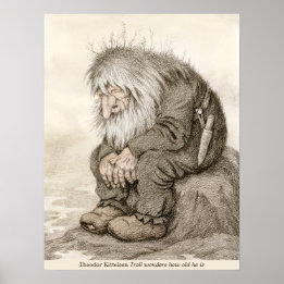 Poster Theodor Kittelsen Troll se demande comment vieux C