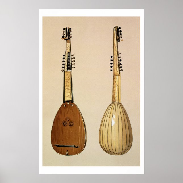 Poster Theorbo, réalisé par Giovanni Krebar, Padoue, 1629 (Devant)