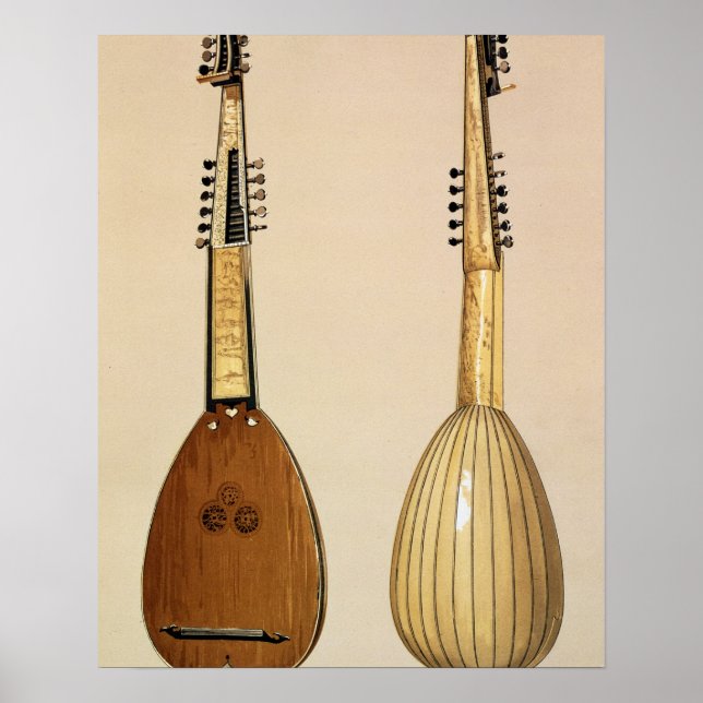 Poster Theorbo, réalisé par Giovanni Krebar, Padoue, 1629 (Devant)