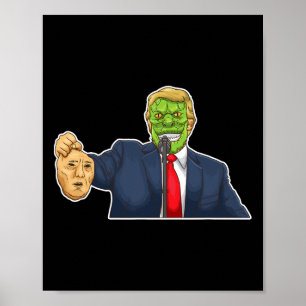 Poster Théorie de complot drôle Reptilien Donald Trump