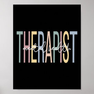 Poster Thérapeute de santé Boho Thérapie de santé mentale