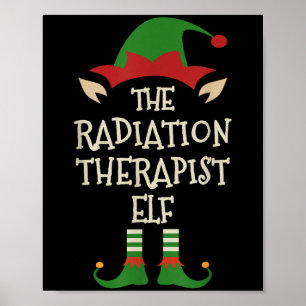 Poster Thérapeute en radiothérapie Elf Famille Noël tenue