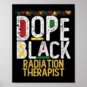 Poster Thérapeute en radiothérapie noir de drogue Mois de