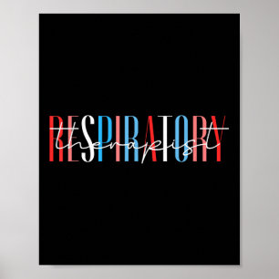 Poster Thérapeute Respiratoire Rouge Blanc Et Bleu Mémori
