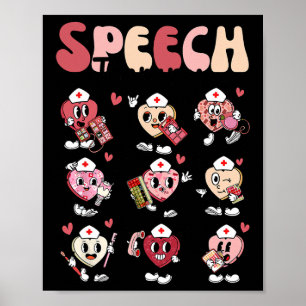 Poster Thérapie de la parole groovy Saint-Valentin Cœur S