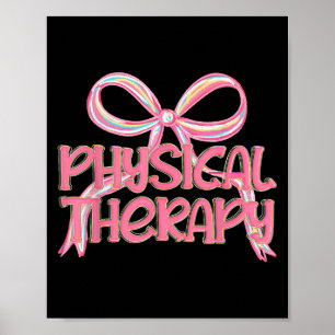 Poster Thérapie physique Coquette rose esthétique Bow Y2k
