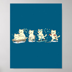 Poster Thérapie physique drôle Kittens Fitness Bien-être