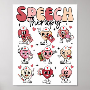 Poster Thérapie vocale super Valentines Jour Coeur Slp Va