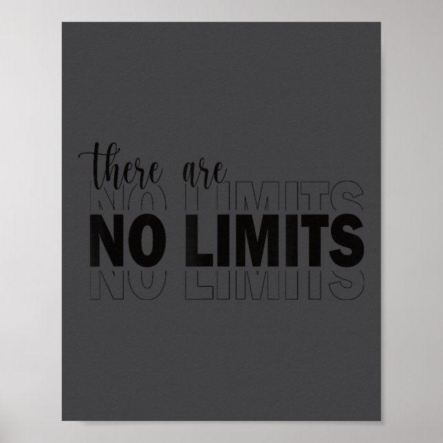 Poster There Are No Limits Mindset Motivation Black  (Devant)