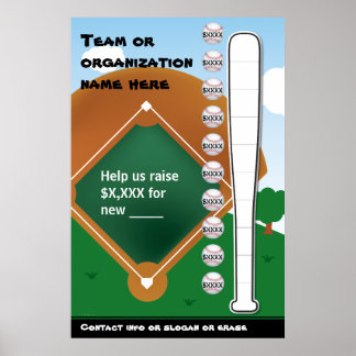 Poster Thermomètre de baseball