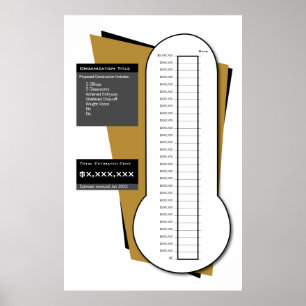 Poster Thermomètre de collecte de fonds incluant la colon