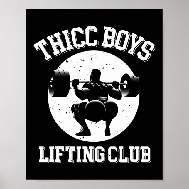 Poster Thicc Boys Lifting Club Funny Gym Mens Squat Bodyb (Devant)