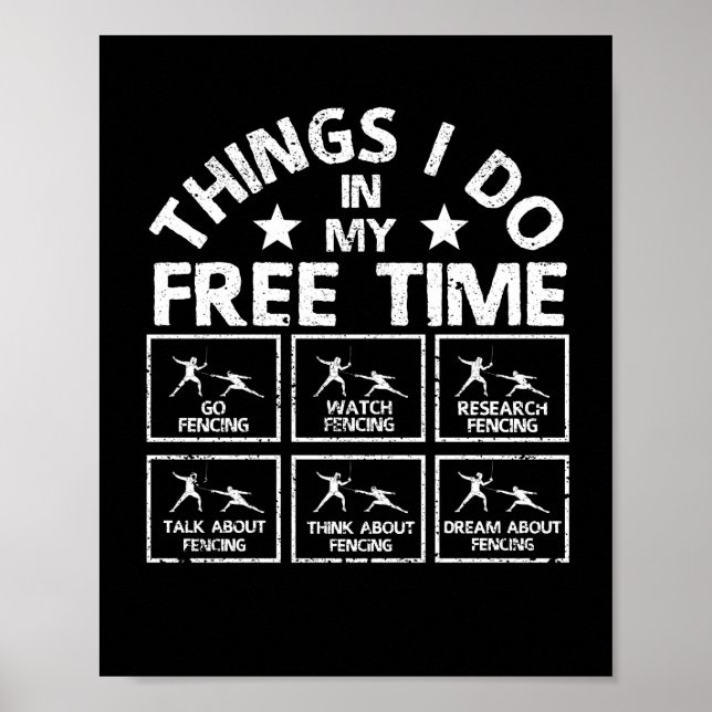 Poster Things I do in my free time Fencing desire (Devant)