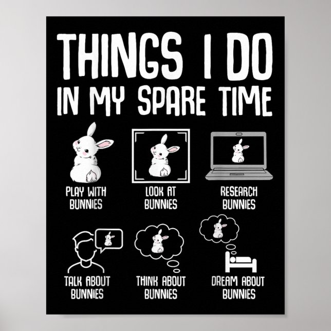 Poster Things I Do In My Spare Time Bunny Rabbit Girls Ki (Devant)