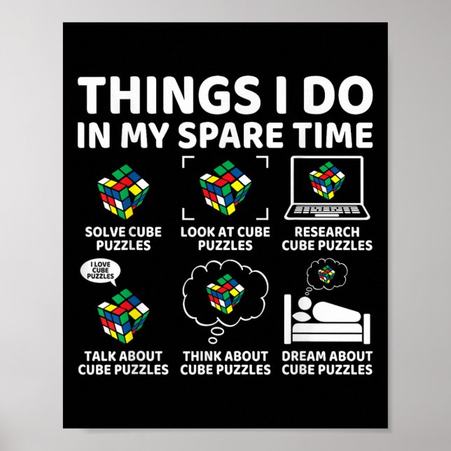 Poster Things I Do In My Spare Time Funny Cube Puzzle Spe (Devant)