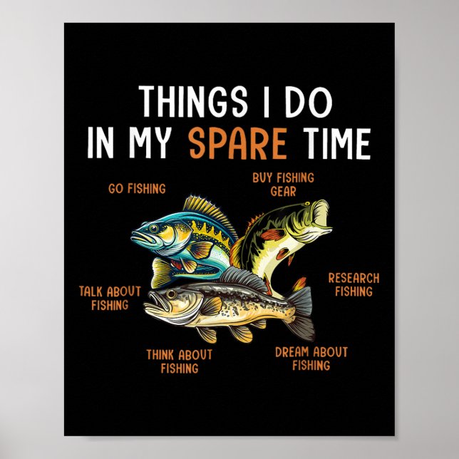 Poster Things I Do In My Spare Time Funny Fishing Things  (Devant)