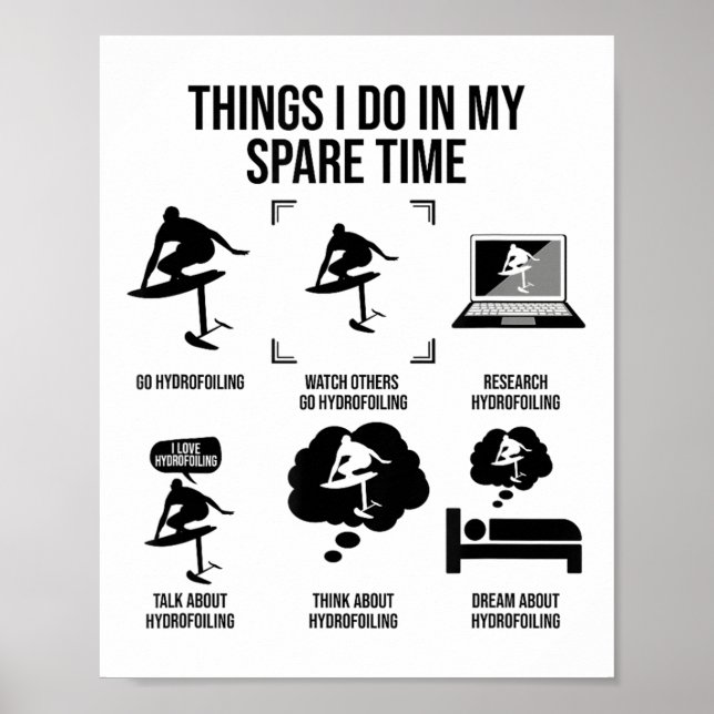 Poster Things I Do In My Spare Time - Hydrofoiling  (Devant)