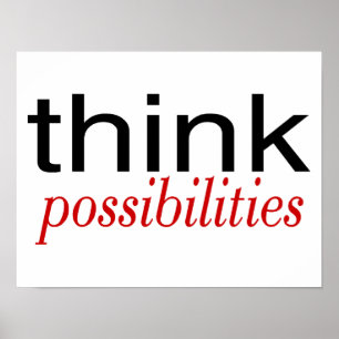 Poster Think Possibilities Deep Red