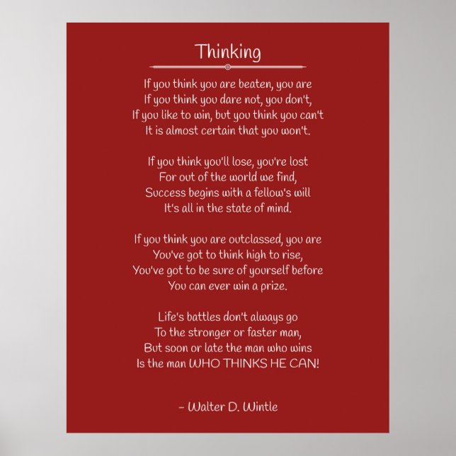 Poster Thinking - Walter D. Wintle (Devant)
