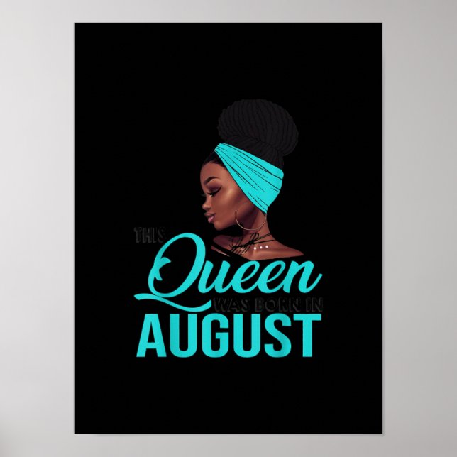 Poster This Queen Was Born In août Birthday for Black (Devant)