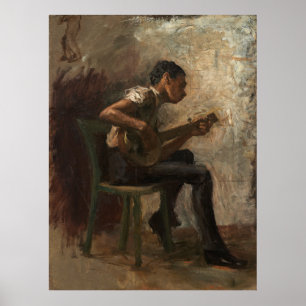 Poster Thomas Eakins - l'affiche 1877 de joueur de banjo