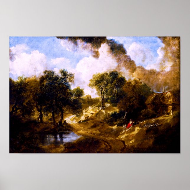 Poster Thomas Gainsborough : Paysage à Suffolk (Devant)
