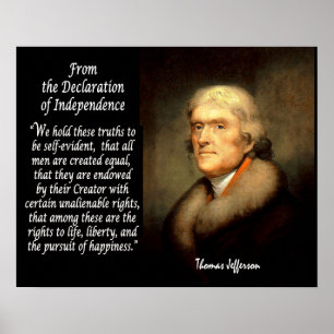 Poster Thomas Jefferson Et Déclaration D'Indépendance