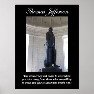 Poster Thomas Jefferson "La démocratie cessera..."