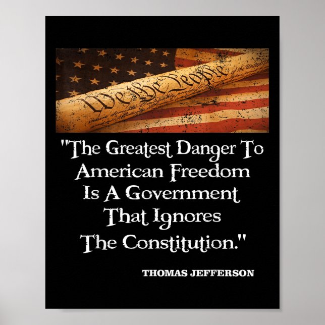 Poster Thomas Jefferson Le Plus Grand Danger Pour La Libe (Devant)