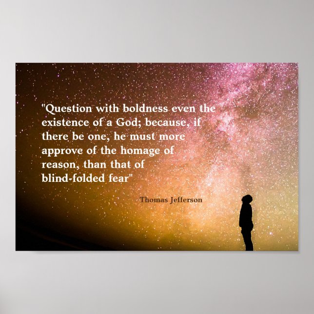 Poster Thomas Jefferson Quote on Question With Boldness (Devant)