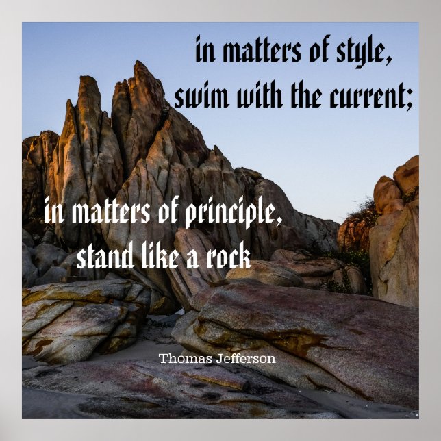 Poster Thomas Jefferson - Stand like a rock (Devant)