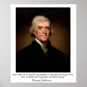 Poster Thomas Jefferson sur l'État et la religion