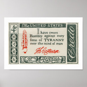 Poster Thomas Jefferson Tyranny Credo 1960