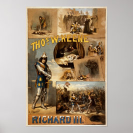 Poster Thomas Keene dans Richard III Théâtre Vintage