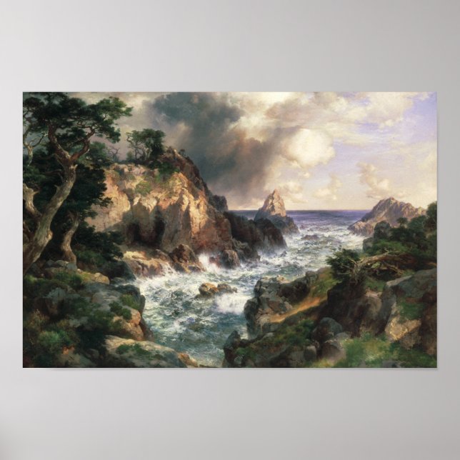 Poster Thomas Moran - Point Lobos, Monterey, Californie (Devant)