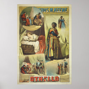 Poster Thomas W. Keene en Othello de William Shakespeare