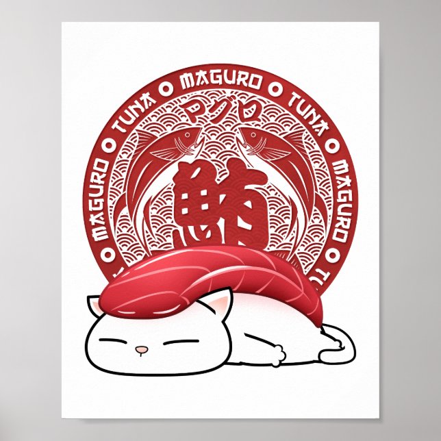 Poster Thon de Maguro Sushi Chat (Devant)