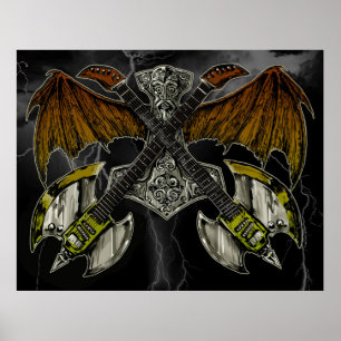 Poster Thor Hammer des Dieux Guitares